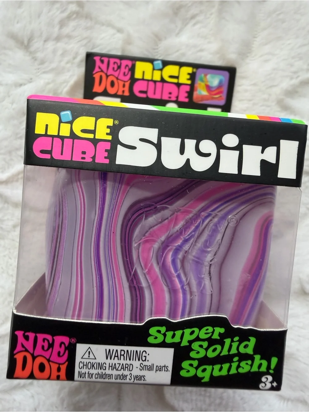 🩶🩷💜 NIB NEEDOH by Schylling – Nice Cube Swirl | Gray, Pink & Purple ✨